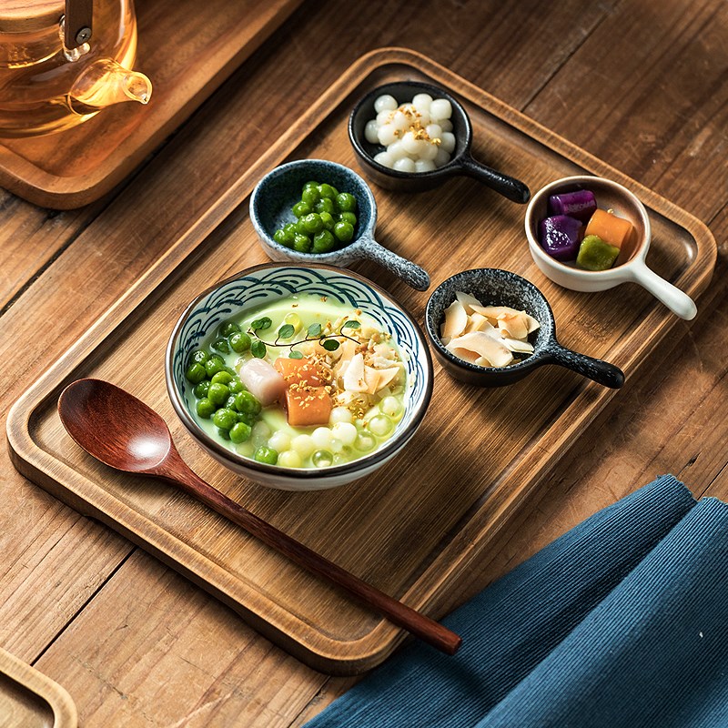 竹木制托盘茶点盘茶盘长方形家用客厅水杯盘面包盘餐盘烧烤小吃盘