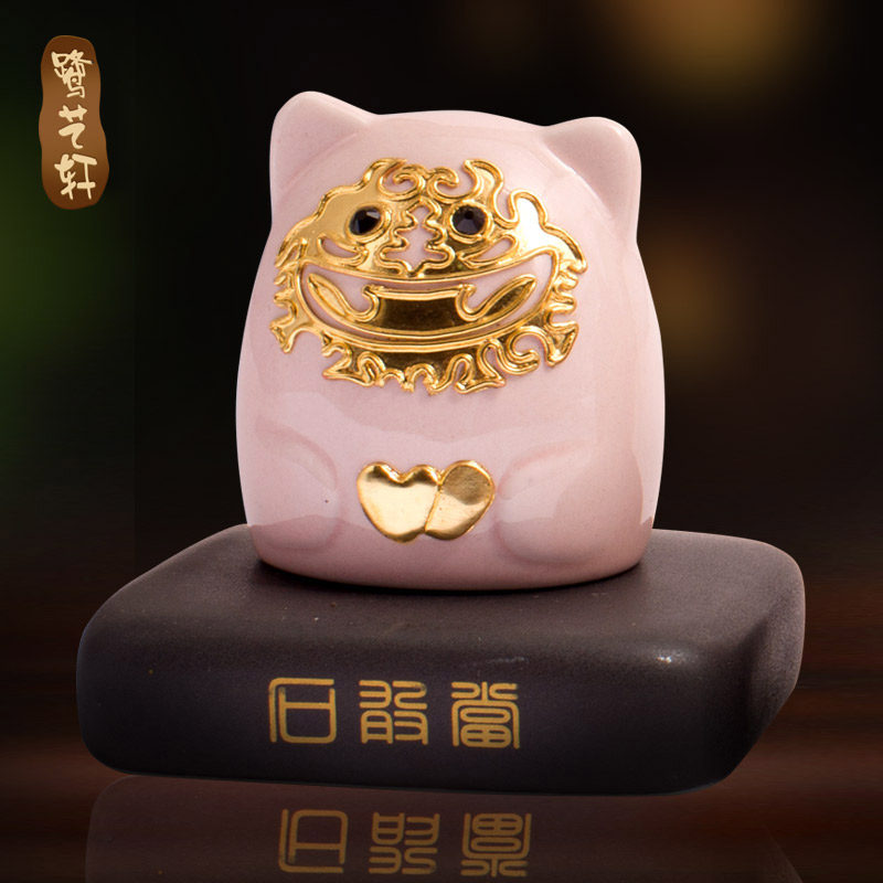 石敢当小摆件可爱创意泉州狮子门口客厅桌面装饰厦门漆线雕工艺品