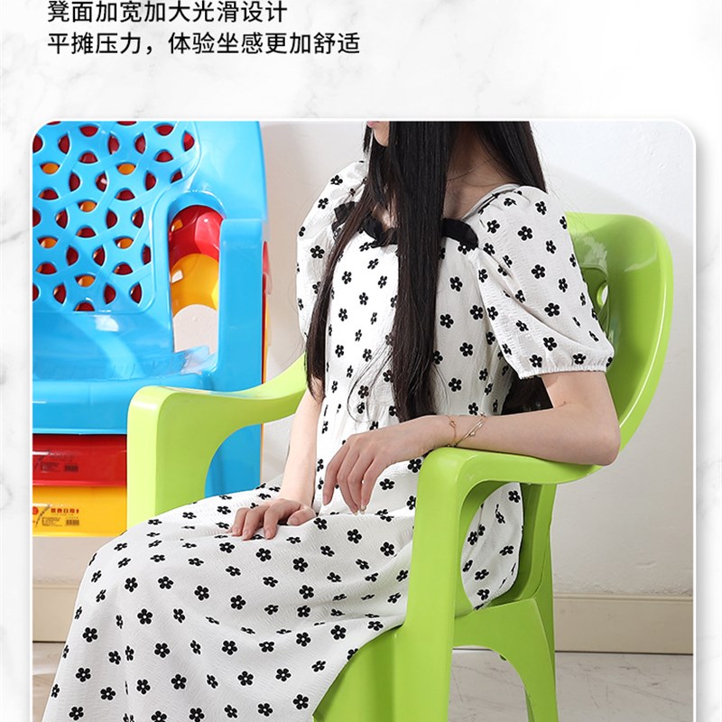 可折叠户外塑胶餐椅 加厚塑料休闲凳子 家用简约夜宵椅 办公室塑