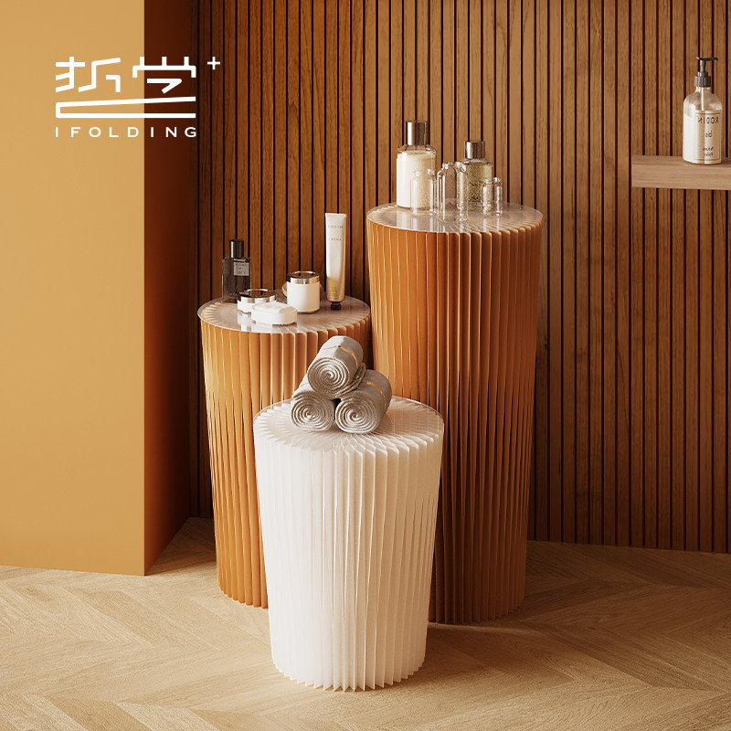 折学家折叠展示架装饰置物台商用陈列摆台橱窗门店梯形圆柱展架