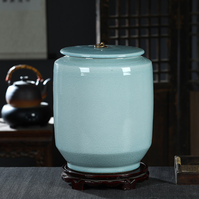 景德镇陶瓷水缸10/20/50斤装家用纯净水桶泡茶储酒油罐热抽水壶
