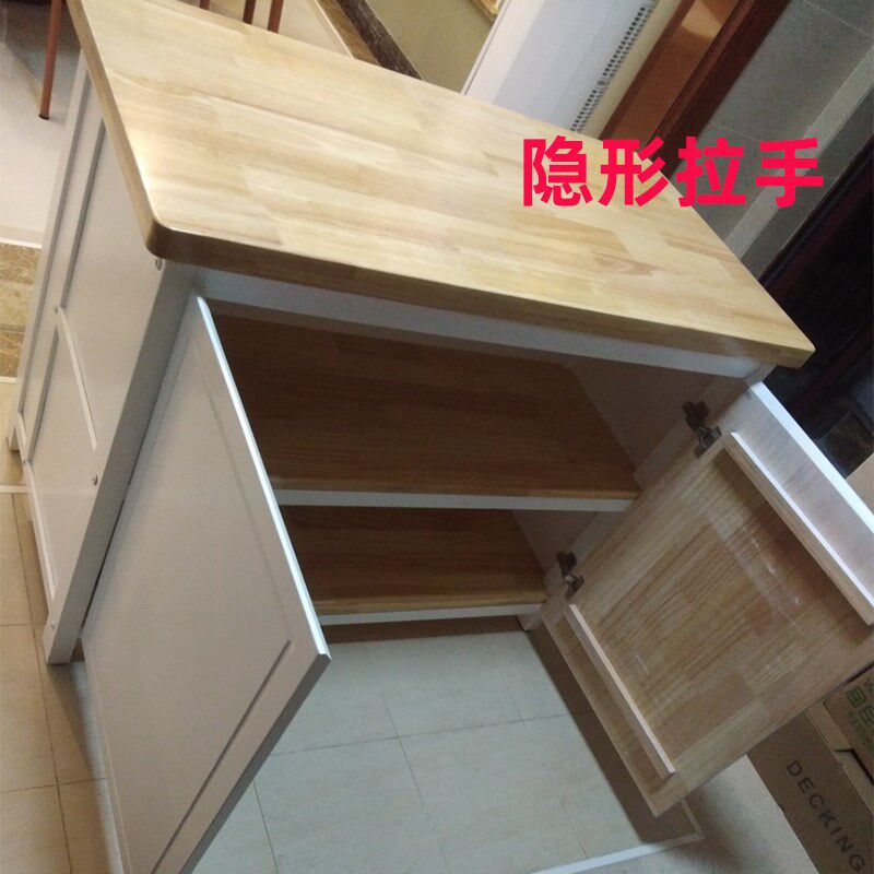 厨房多功能中岛料理台餐边柜实木切菜台家用储物桌实木工作台定制