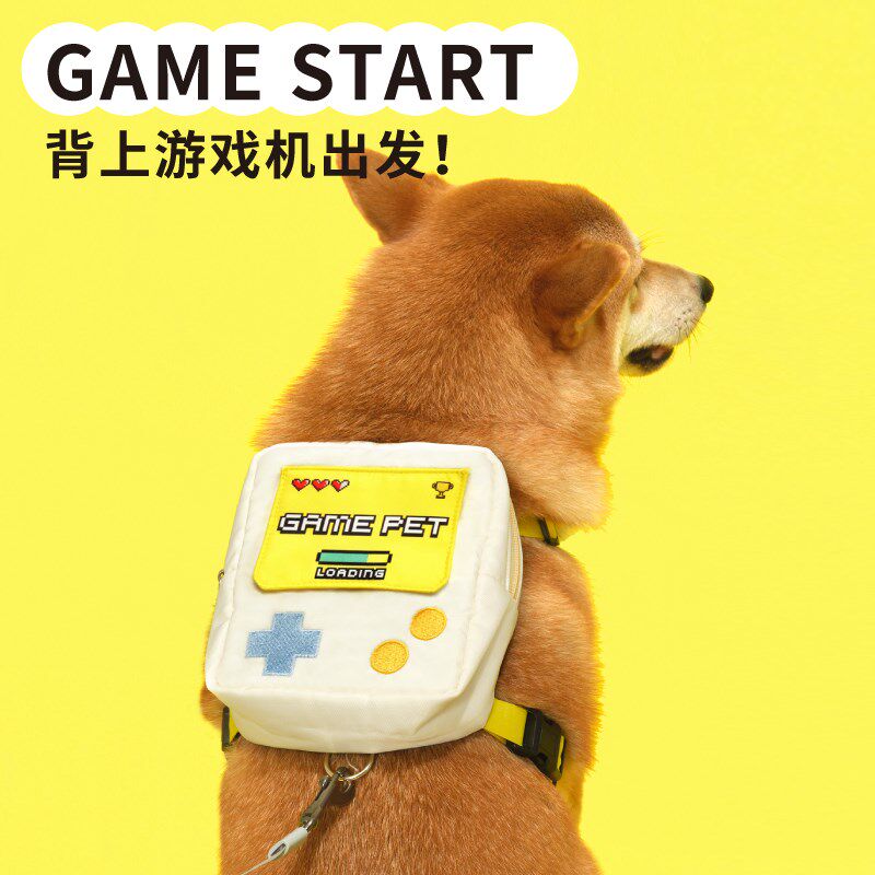 噗扑实验室游戏机宠物狗自背包柴犬外出零食可携式书包泰迪中小型