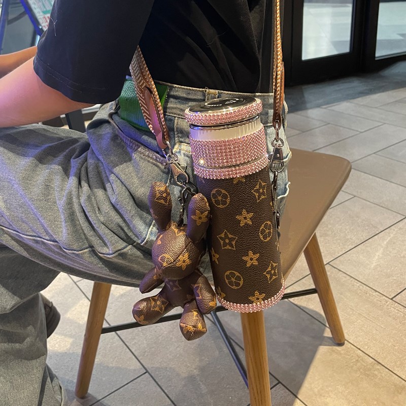 茶水分离保温杯女高颜值便携可爱斜挎水杯304不锈钢泡茶个性杯子