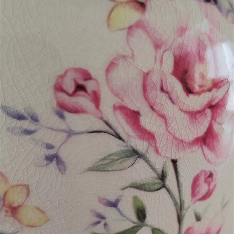 美式田园复古花鸟陶瓷花瓶冰裂纹欧式装饰花器餐桌斗柜花艺摆件