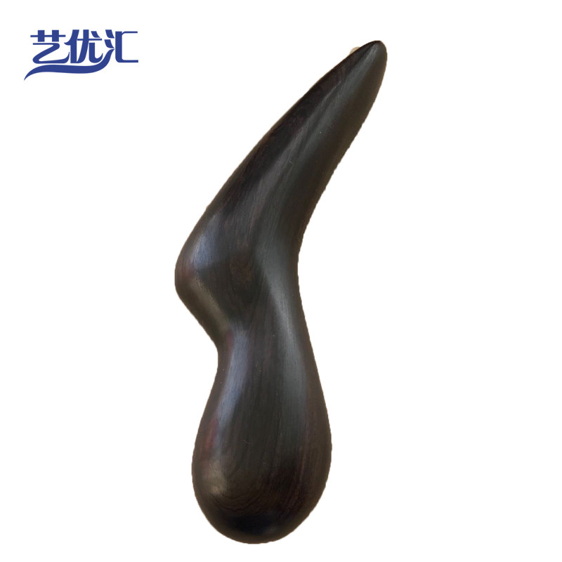 小脚铲黑檀木拨经点穴按摩铲拨筋棒美容棒面部黑檀木刮痧妙手弯月