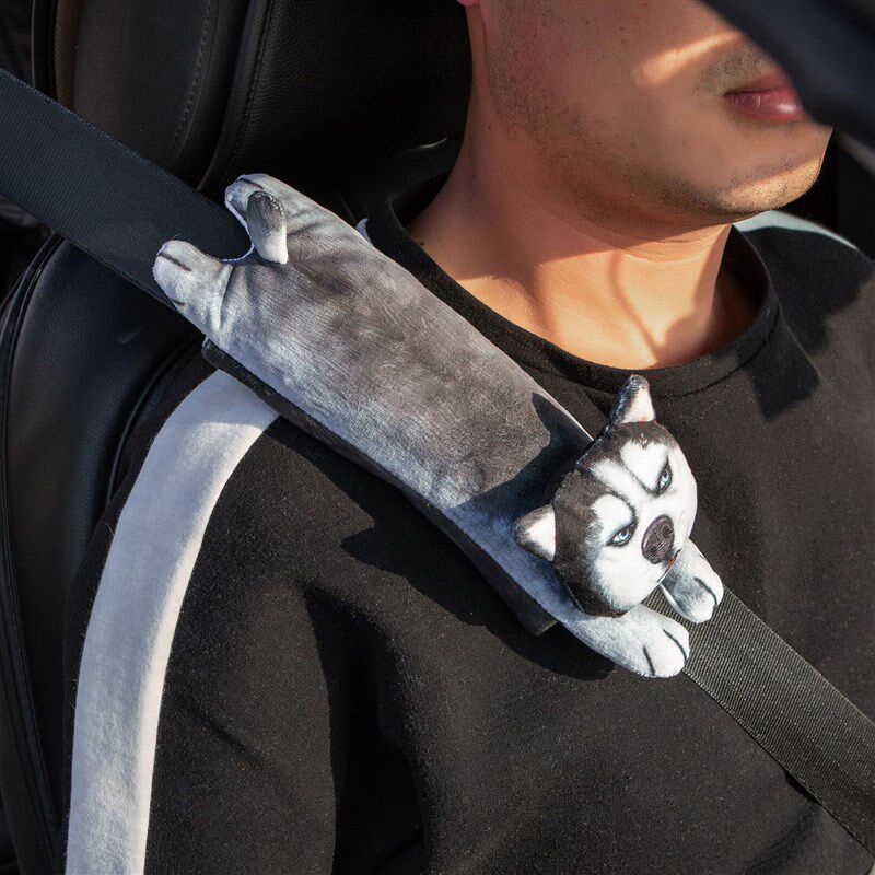 3D猫汽车哈士奇头枕车用靠枕座头枕