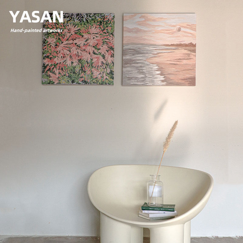 YASAN 纯手绘抽象风景油画客厅大幅装饰画卧室艺术挂画玄关肌理画
