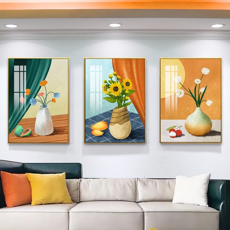 沙发背景墙装饰画轻奢客厅电视墙人物挂画简约小清新餐厅抽象壁画