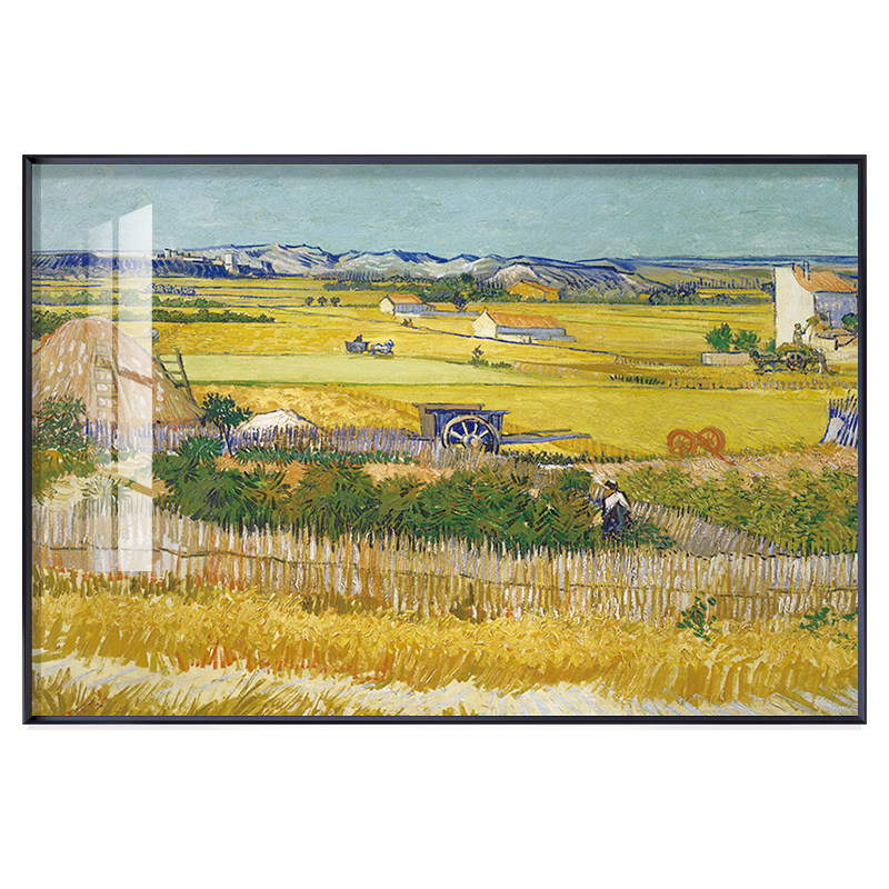 斜边铝合金框-梵高丰收装饰画客厅沙发背后墙面挂画饭厅餐桌壁画