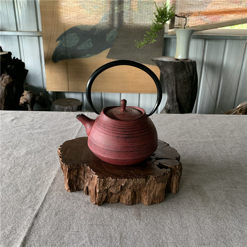 阴沉木厚垫子铁壶玻璃壶垫茶道配件千年乌木创意花盆瓶工艺品底座