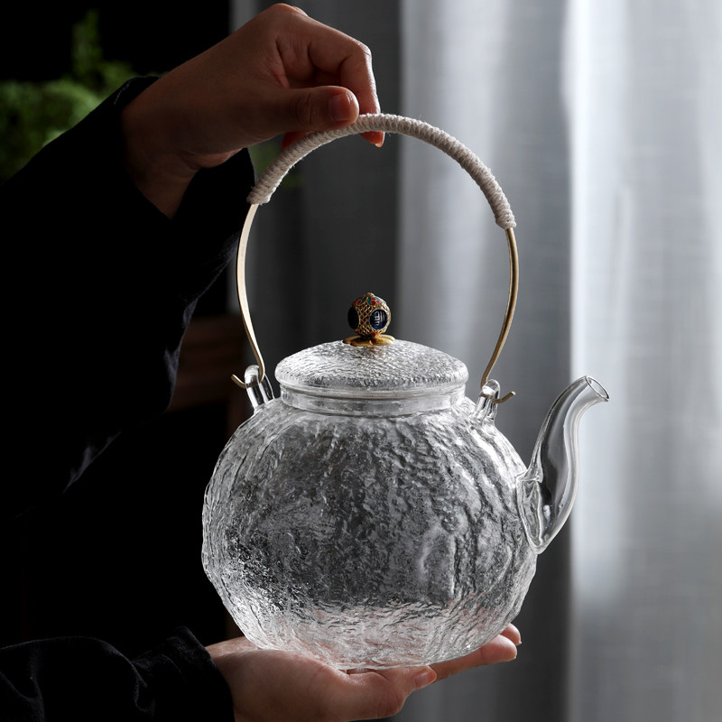 全玻璃煮水壶明火可加热茶艺电陶炉烧水壶烧茶壶大容量煮茶提梁壶