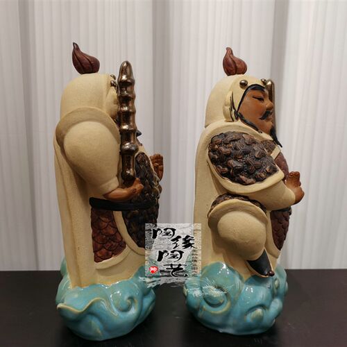 陶瓷工艺品 石湾公仔 门神 秦琼 尉迟恭