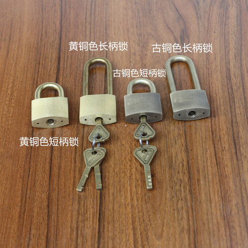 中式仿古纯铜挂锁防盗锁防水防锈铜锁扣挂锁拉手插销门栓门锁铜锁