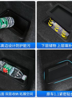 24款宝马新5系i5后备箱侧储物盒尾箱收纳箱盖子35L改装饰用品配件