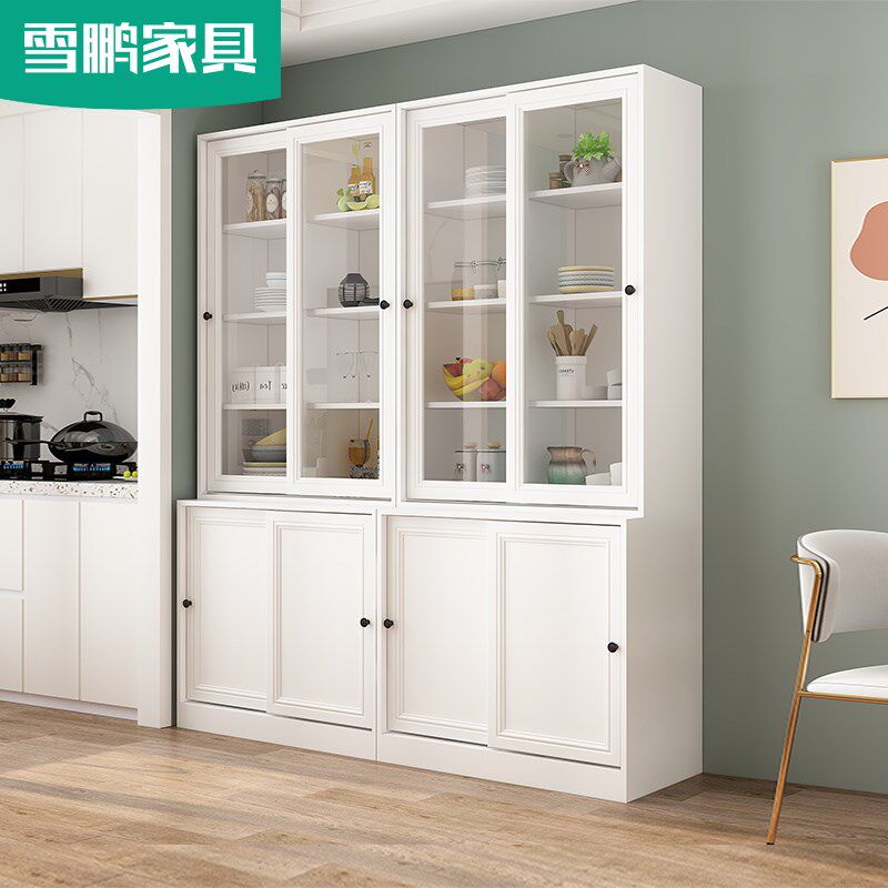 推拉门餐边柜靠墙一体多功能酒柜储物柜定制书柜g-039