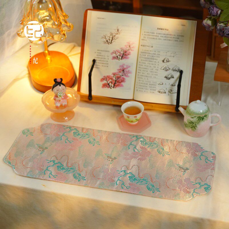 织锦缎双面茶席轻奢干泡台新中式禅意垫子桌布桌旗隔热垫茶杯垫