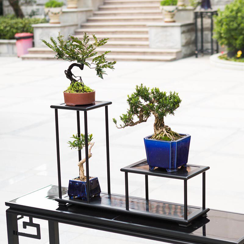 新中式花架桌面植物架阳台多层绿植架室内盆景架铝合金欧式花几
