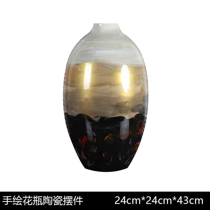 新中式陶瓷花瓶摆件客厅电视柜装饰品沙发角几摆设售楼处插花花器