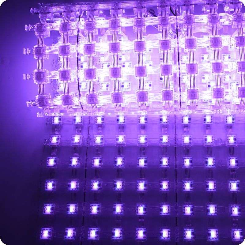 LED网格屏H2020双灯P62.5柔性透明天花像素广告显示屏厂家