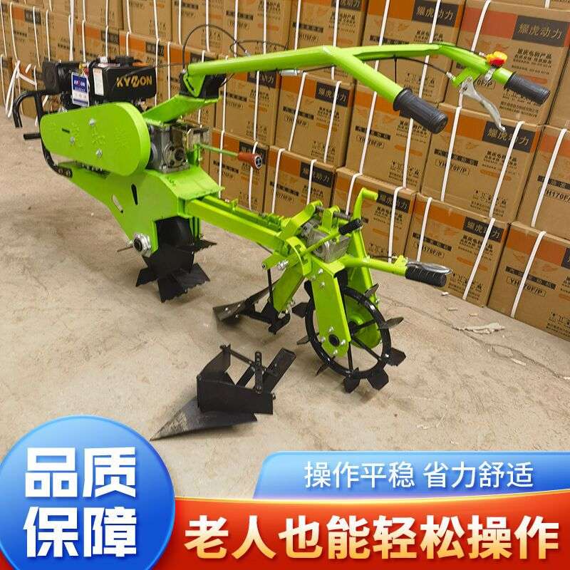 农用轻便前推后拉小型扣瓣犁 田园菜园开沟机双驱动多用途微耕机