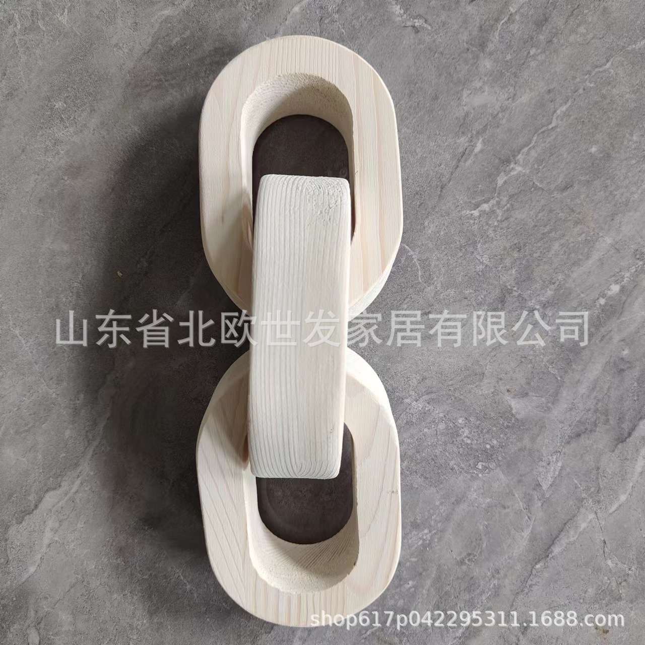 木质五环木链子木质链条装饰木链条桌面装饰摆件背景装饰木制链条