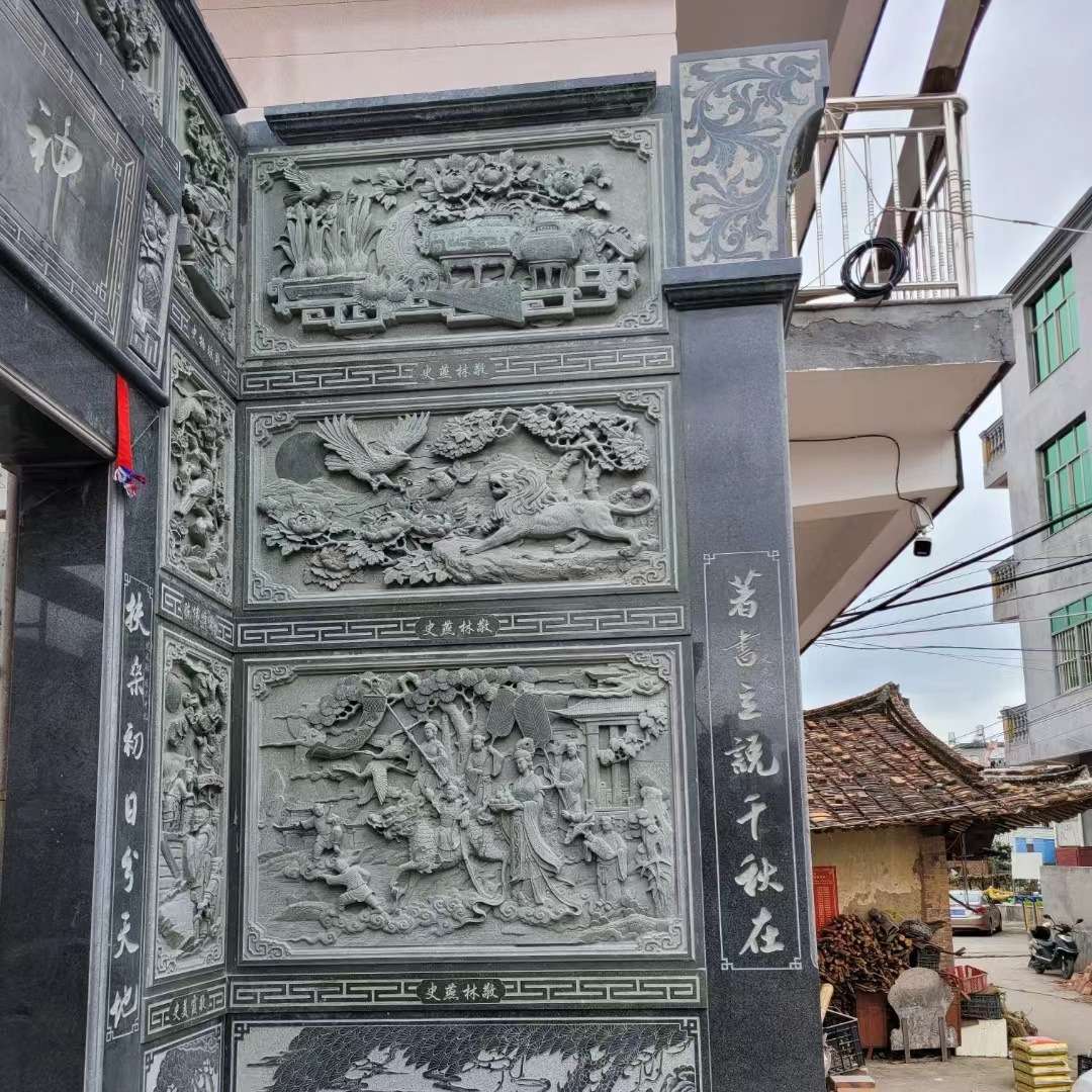 厂家直销石雕浮雕九龙壁 校园中式青石浮雕墙壁画 户外大型广场景