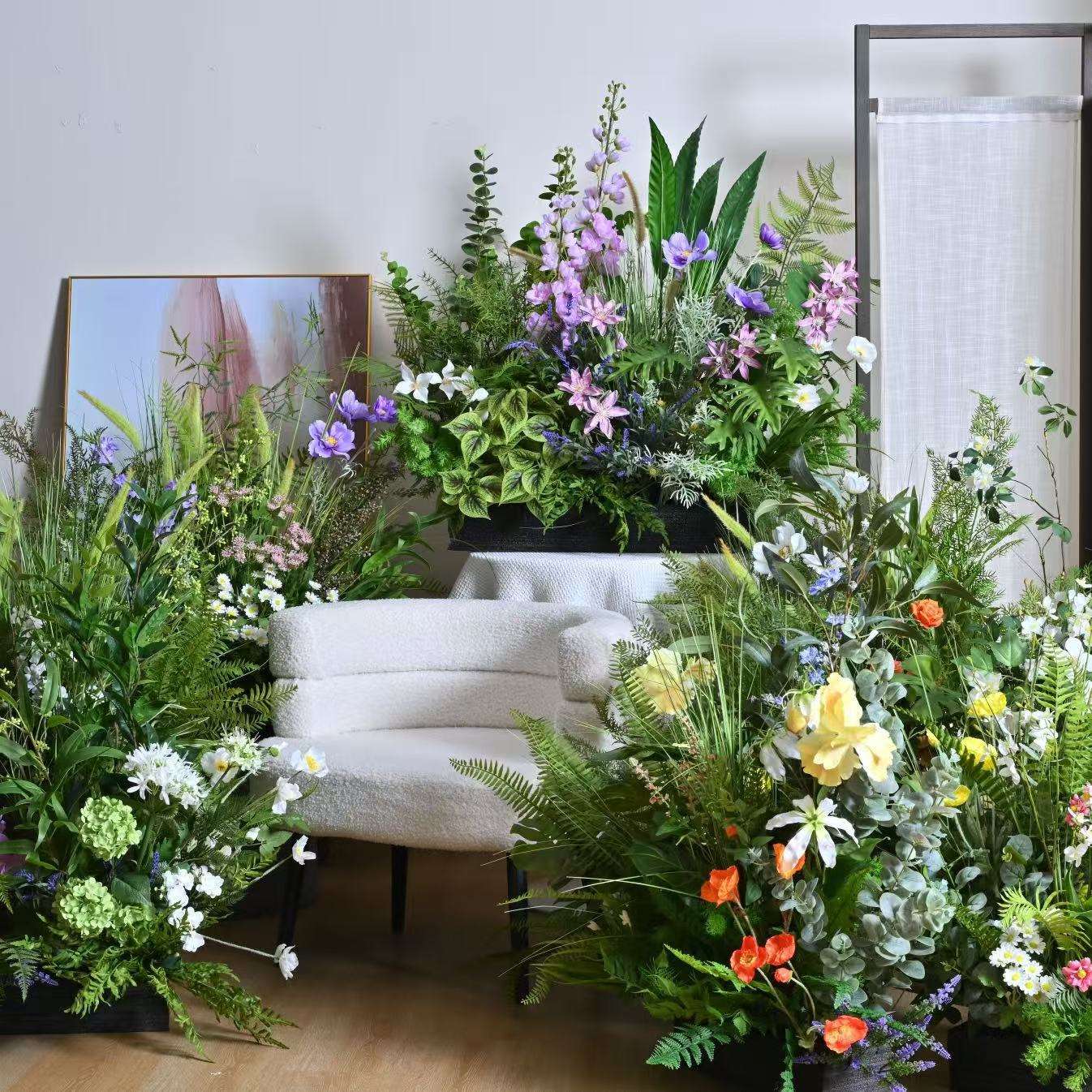 假花仿真花摆设客厅绿植造景花艺高档仿生花草丛植物布置装饰摆件