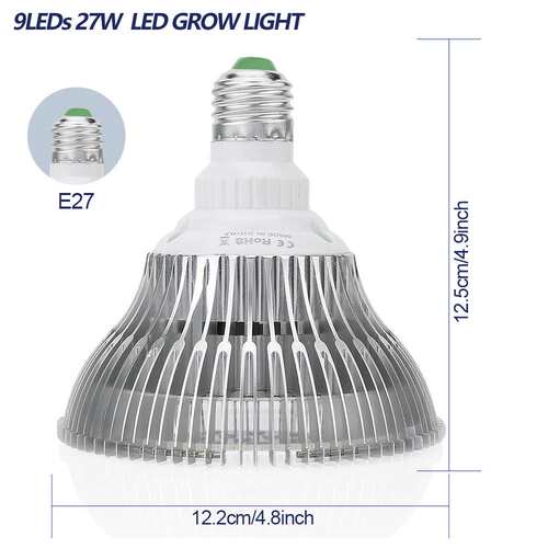 Par30 Par38 LED植物灯 射灯 E27 27W 果蔬育苗盆栽植物生长灯