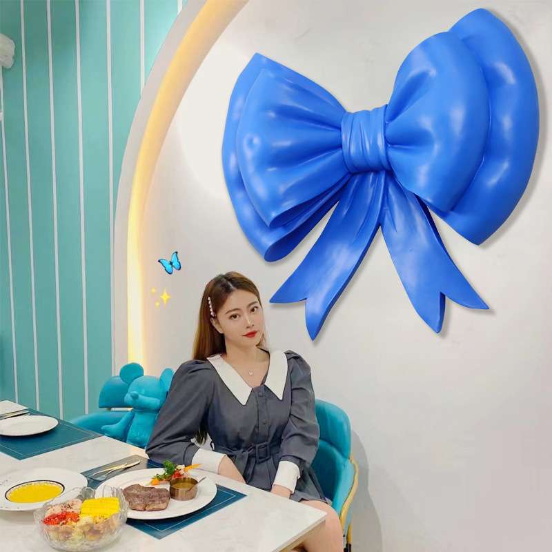 户外仿真蝴蝶结创意雕塑玻璃钢商店壁挂门头墙壁装饰品大型蝴蝶结