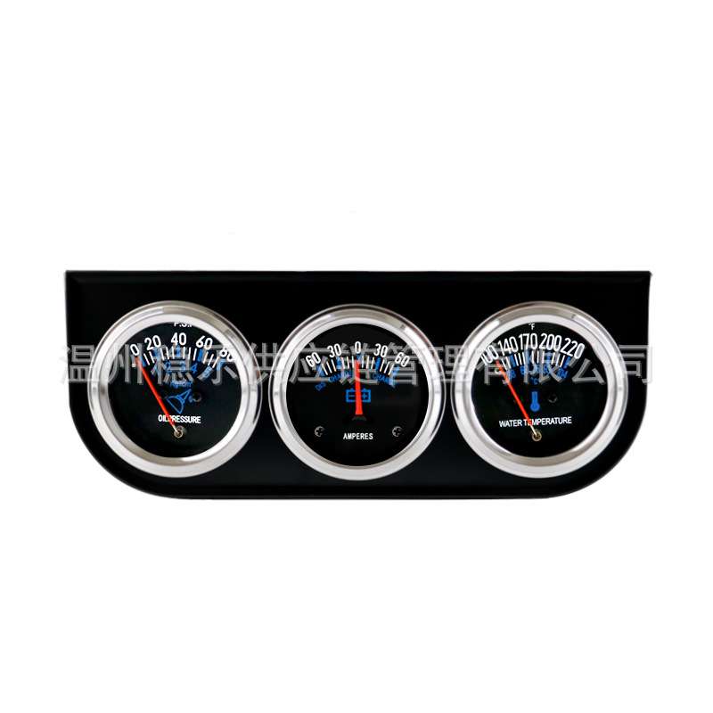 稳乐 汽车组合仪表 52mm 24V 通用三联表组合 油压电流水温三合一