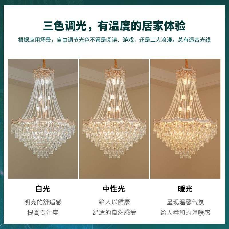 别墅复式楼客厅大吊灯楼梯间吊灯新款豪华大气现代轻奢旋转楼梯灯