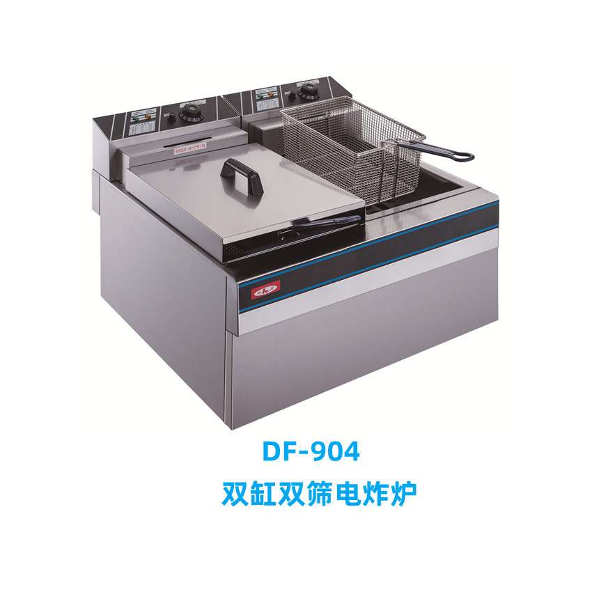 鸿厨DF-903单缸单筛电炸炉EF-904油炸炉炸鸡排炉小吃设备台式电炸