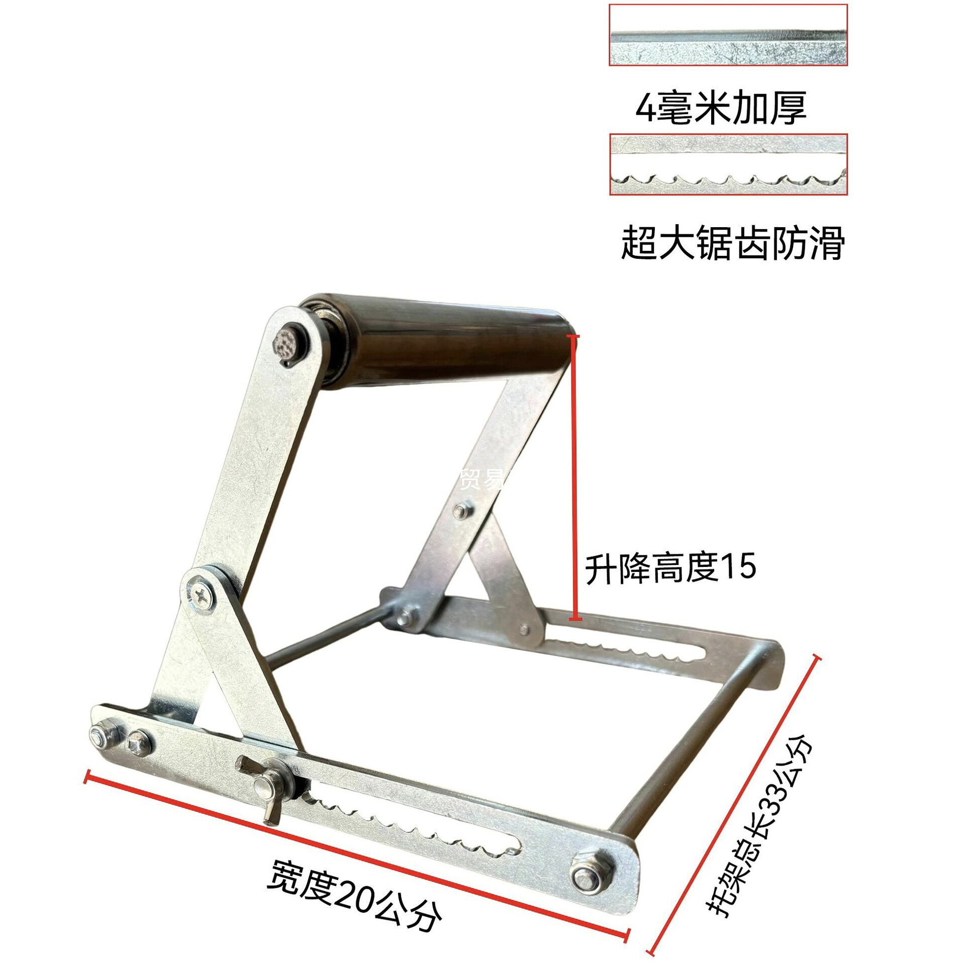 切割机托料架加厚长料支撑架升降折叠可调款滚轮支架便携式界铝机