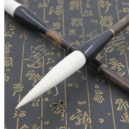 毛笔羊毫长峰书法国画山水用狼羊兼毫竹竿勾线大号长锋毛笔