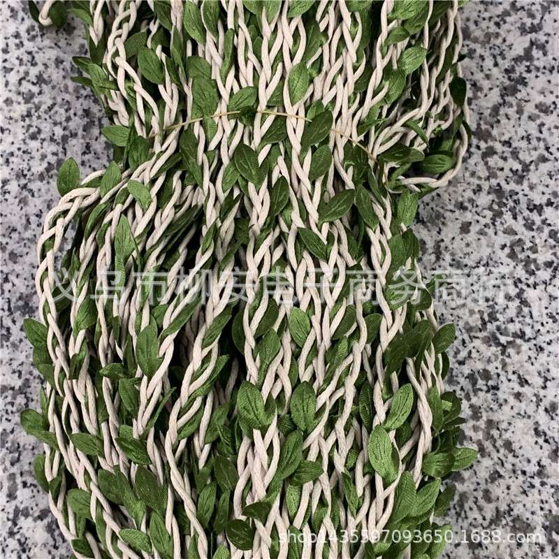麻绳蜡绳线仿真麻花绿树叶藤条工艺品装饰材料自然角环境布置用品