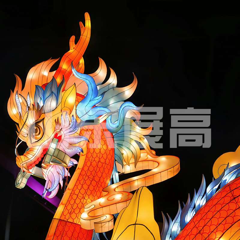 龙型花灯国潮自贡彩灯大型户外手工艺灯会灯展厂家龙年主题国潮风
