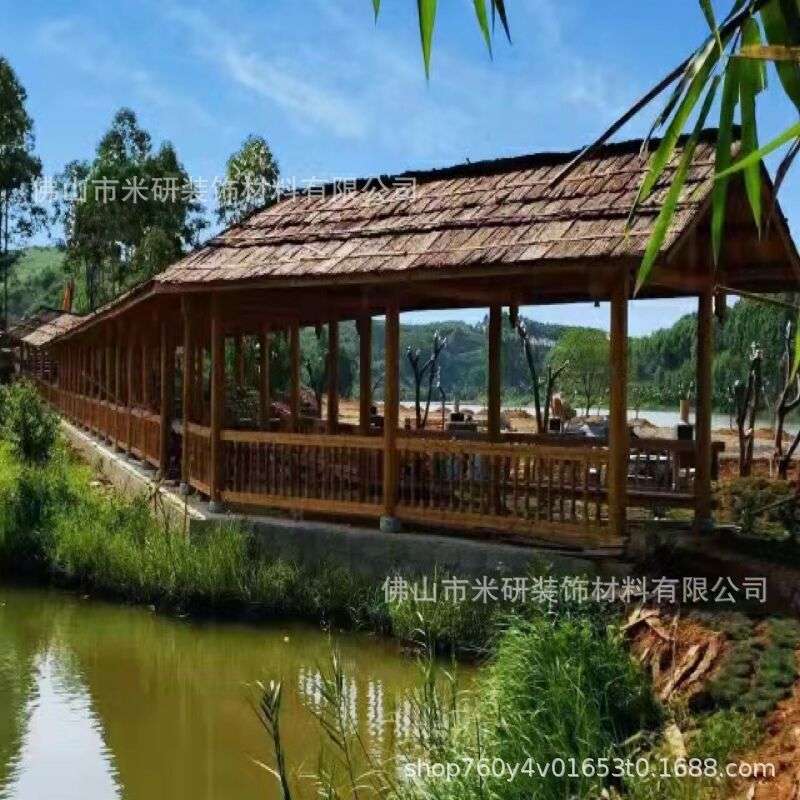 仿真松树皮茅草瓦厂家农庄防火软树皮墙面管道表面装饰瓦防水