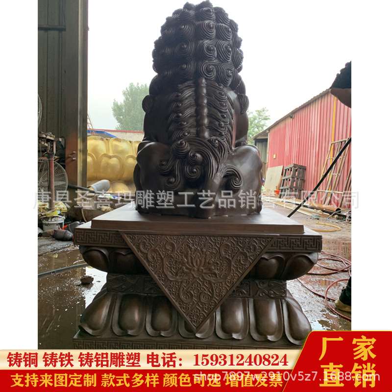 大型铸铜狮子雕塑纯铜故宫门狮北京狮铜狮子厂家公司企业门口摆件