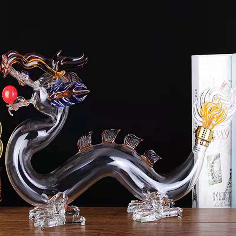 销售龙形高硼硅泡酒瓶工艺酒瓶家用商用人参泡酒瓶十二生肖泡酒瓶