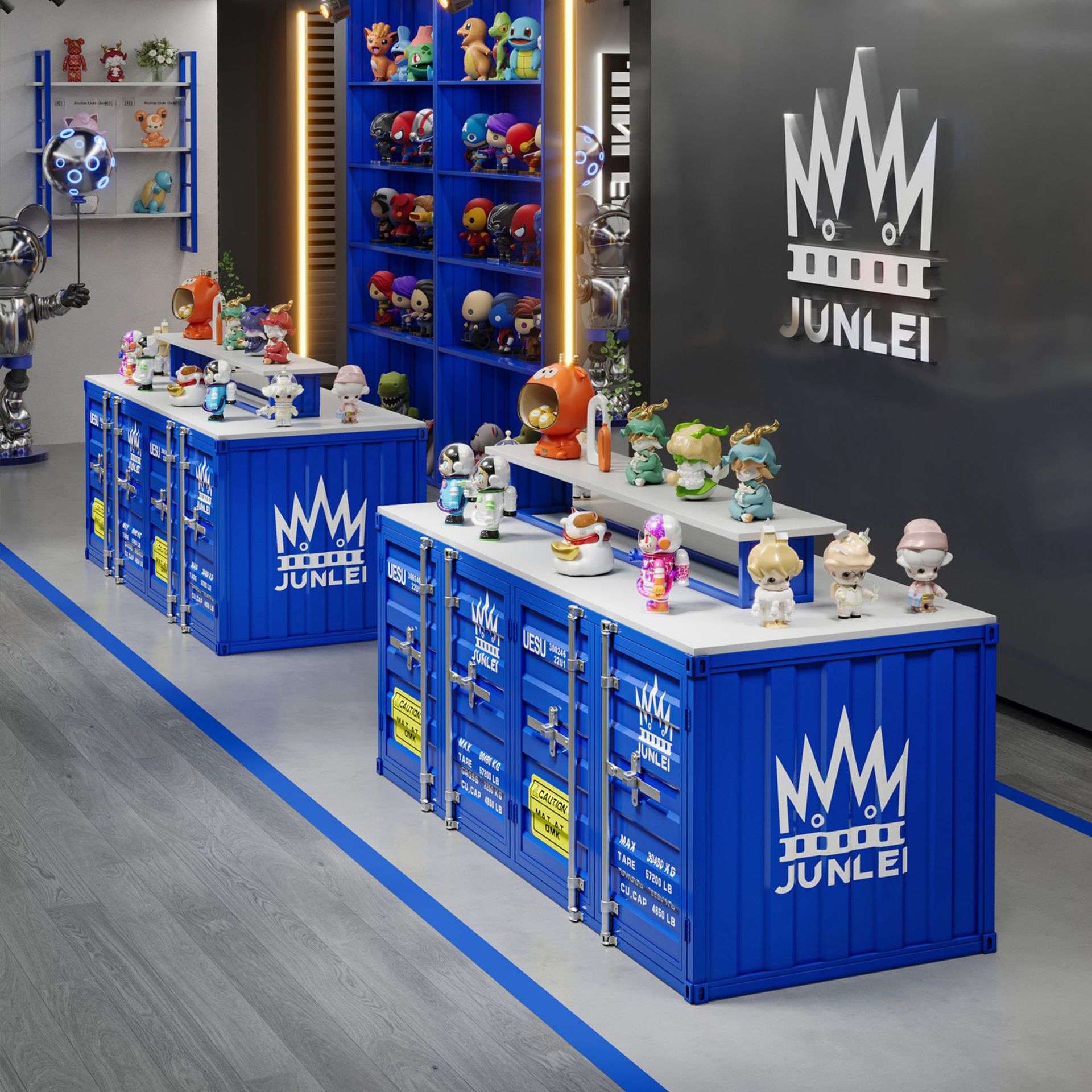 服装店工业风创意集装箱中岛台展示陈列柜子潮流店铺模型样品货柜
