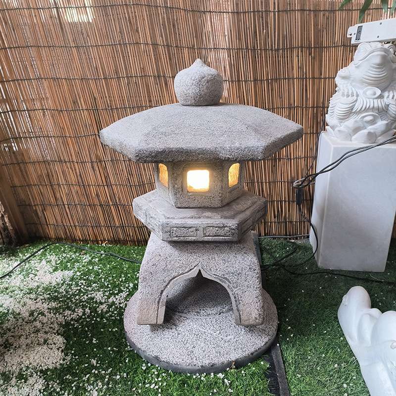 石灯笼日式庭院石头灯天然青石仿古宫灯花园酒店装饰灯塔造景摆件