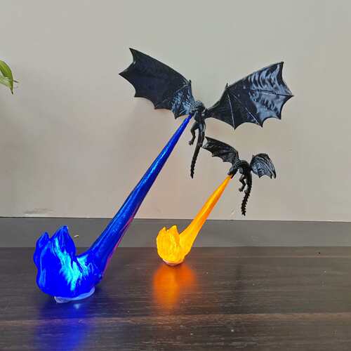 跨境新品3D打印Dragon Flame Book Nook 龙焰书角书架装饰摆件工