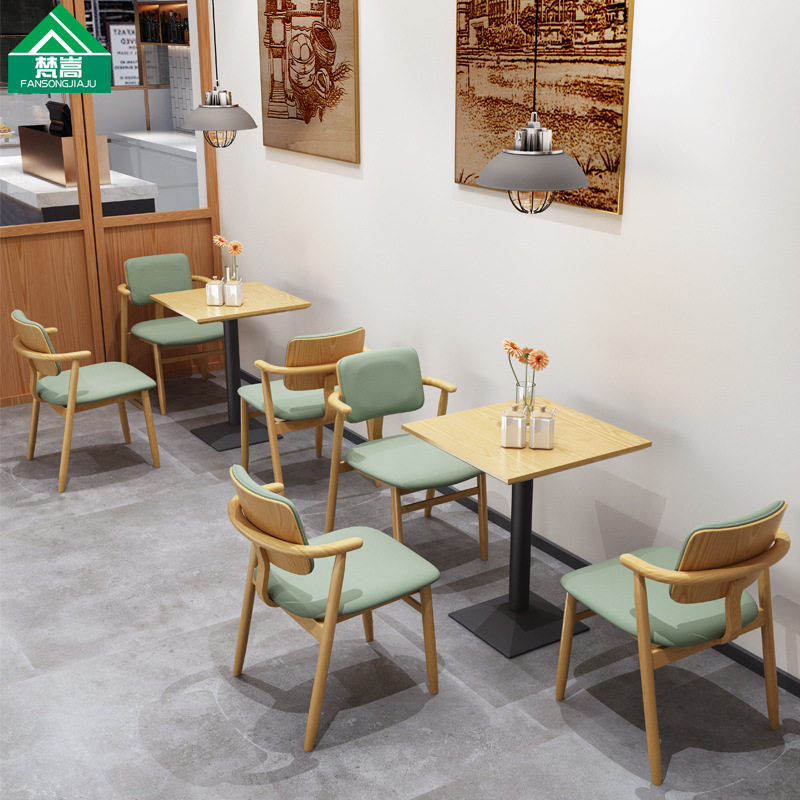 甜品店餐吧饭店桌椅咖啡店桌椅主题茶餐厅桌椅学校食堂实木桌椅