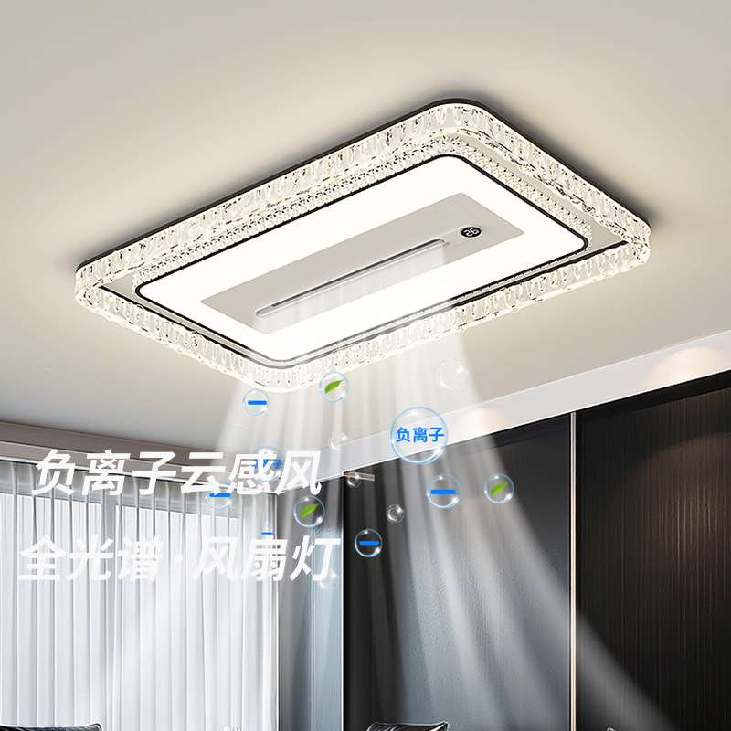 吸顶风扇灯客厅主灯2025新款隐形负离子卧室餐厅无叶吊扇中山灯具