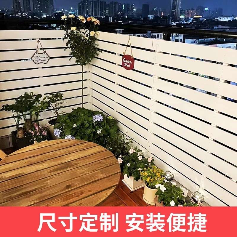 花园防腐木隔断围墙遮挡装饰横版围栏月季爬藤网格栅栏篱笆墙护栏
