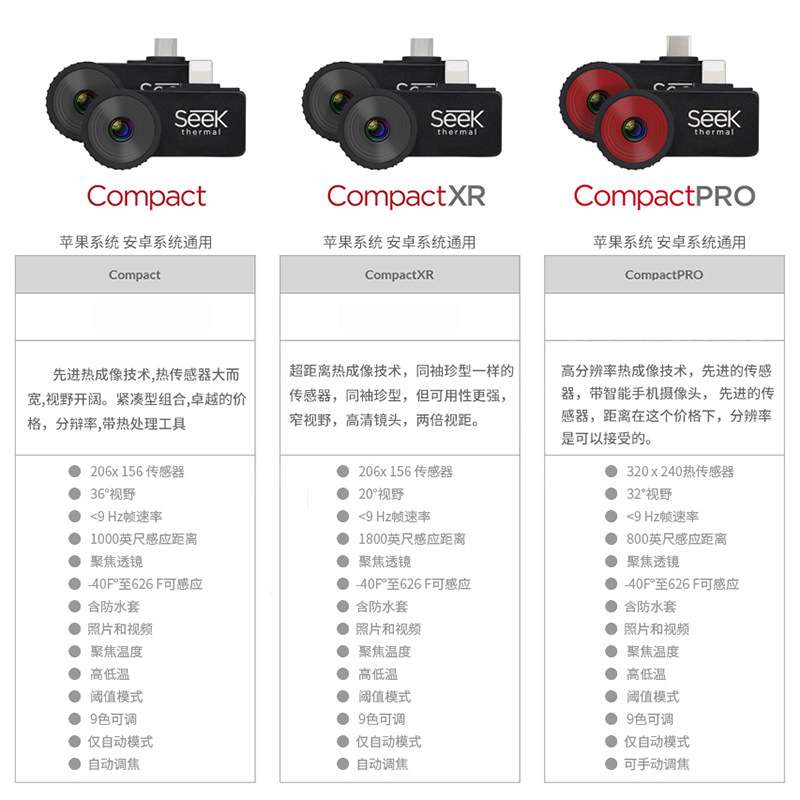 SEEK手机热成像仪PCB手机维修 compact pro XR红外热像仪地暖漏水