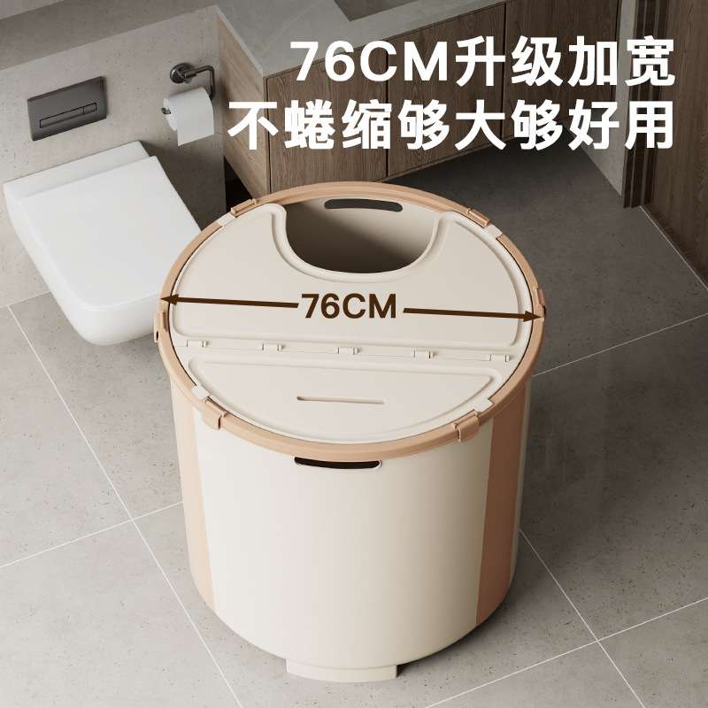 泡澡桶大人折叠浴缸家用全身成人加厚可坐浴盆免安装儿童浴桶圆新