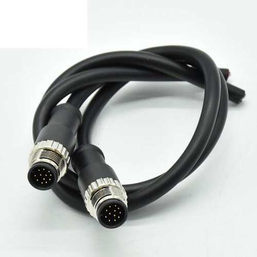 信号插头 M12-12芯母座防水m12连接器 开孔M12*1.0防水航空连接器
