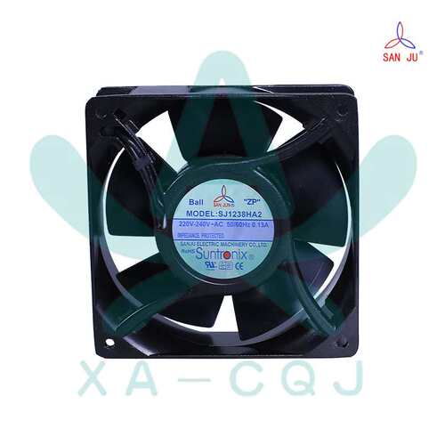 SJ1238HA2三巨12038全金属框叶220V 0.13A滚珠插片大风压散热风扇